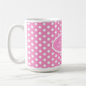 Polka dotpatroon roze & witte mok (Links)