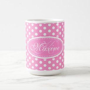 Polka dotpatroon roze & witte mok