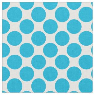 Polka dots 3/4e inch Turquoise op wit Stof