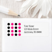 Polka Dots Adreslabel (Hot Pink / Black) Etiket (Insitu)