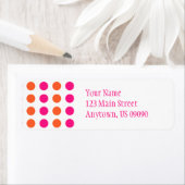 Polka Dots Adreslabel (roze / Sinaasappel) Etiket (Insitu)