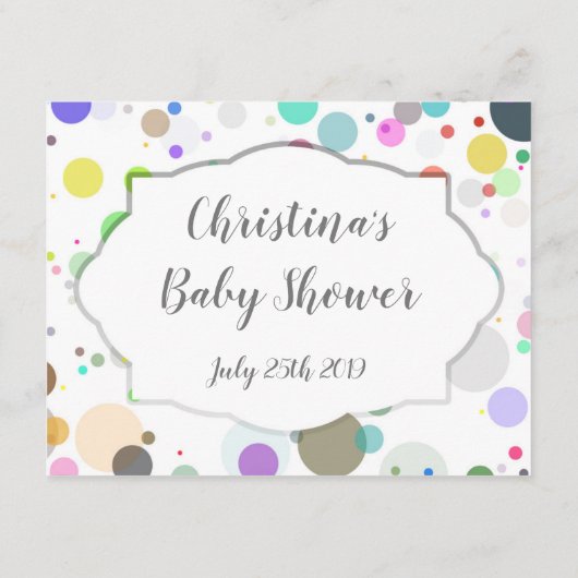 Polka Dots Advice for ma-to-be Baby shower Informatiekaartje (Achterkant)