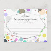 Polka Dots Advice for ma-to-be Baby shower Informatiekaartje (Voorkant)