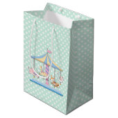 Polka Dots and Animal Carrousel Baby Gift Bag Medium Cadeauzakje (Voorkant Gekanteld)