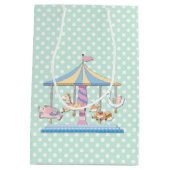 Polka Dots and Animal Carrousel Baby Gift Bag Medium Cadeauzakje (Achterkant)