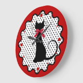 Polka Dots and Black Cat Grote Klok (Hoek)