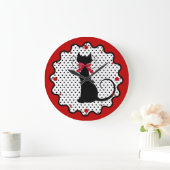 Polka Dots and Black Cat Grote Klok (Huis)