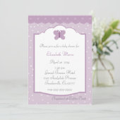 Polka Dots and Butterfly Lavender Baby shower Kaart (Staand voorkant)