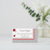 Polka Dots and Cute Ladybugs Diaper Raffle Informatiekaartje (Staand voorkant)