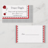 Polka Dots and Cute Ladybugs Diaper Raffle Informatiekaartje (Voorkant / Achterkant)