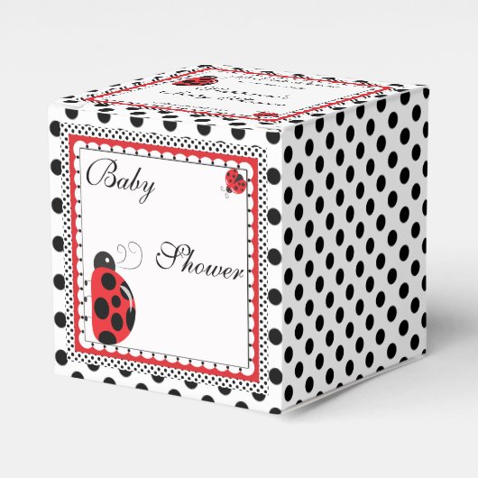 Polka Dots and Cute Ladybugs Party Favor Box Bedankdoosjes (Voorkant Zijde)