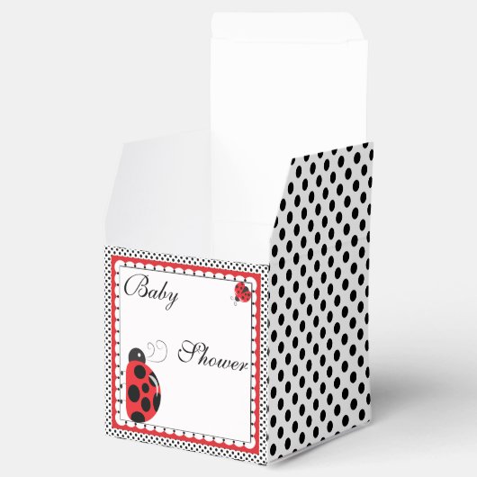 Polka Dots and Cute Ladybugs Party Favor Box Bedankdoosjes (Geopend)