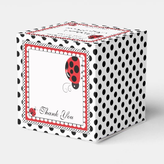 Polka Dots and Cute Ladybugs Party Favor Box Bedankdoosjes (Achterkant)