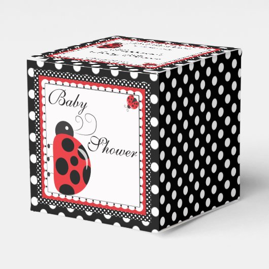 Polka Dots and Cute Ladybugs Party Favor Box Bedankdoosjes (Voorkant Zijde)