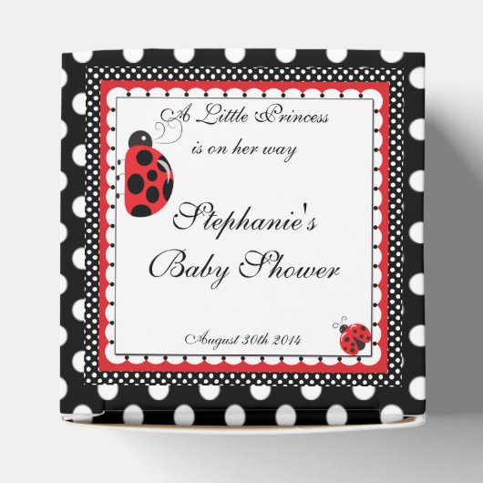 Polka Dots and Cute Ladybugs Party Favor Box Bedankdoosjes (Bovenkant)