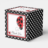Polka Dots and Cute Ladybugs Party Favor Box Bedankdoosjes (Achterkant)