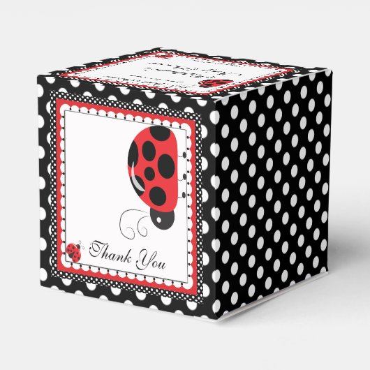Polka Dots and Cute Ladybugs Party Favor Box Bedankdoosjes (Achterkant)
