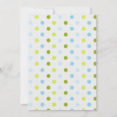 Polka Dots and Elephant Baby shower Invitation Kaart (Achterkant)
