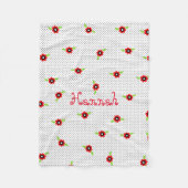 Polka Dots and Flowers Personalized Fleece Blanket (Voorkant)