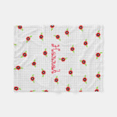 Polka Dots and Flowers Personalized Fleece Blanket Deken (Voorkant (Horizontaal))