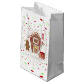 Polka Dots and Gingerbrood House Klein Cadeauzakje (Achterkant Gekanteld)