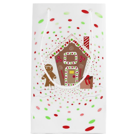 Polka Dots and Gingerbrood House Klein Cadeauzakje (Voorkant)