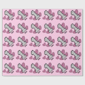 POLKA DOTS and HEARTS First Birthday Custom V05M Cadeaupapier (Vlak)