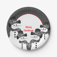 Polka Dots and Kerstmis Snowmen Round