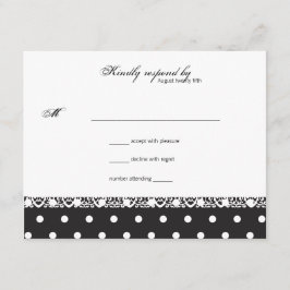 Polka Dots and Lace Response Card RSVP Kaartje