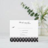 Polka Dots and Lace Response Card RSVP Kaartje (Staand voorkant)