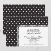 Polka Dots and Lace Wedding Invitation Kaart (Voorkant / Achterkant)