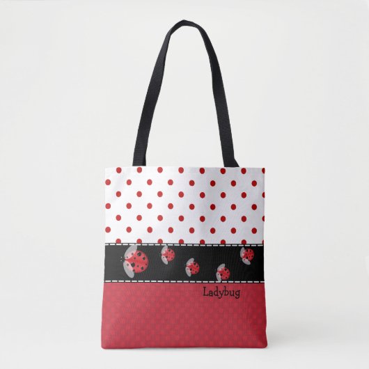 Polka Dots and Ladybugs All-Over Print Tas (Voorkant)