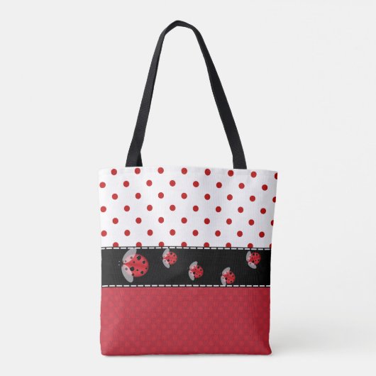 Polka Dots and Ladybugs All-Over Print Tas (Achterkant)