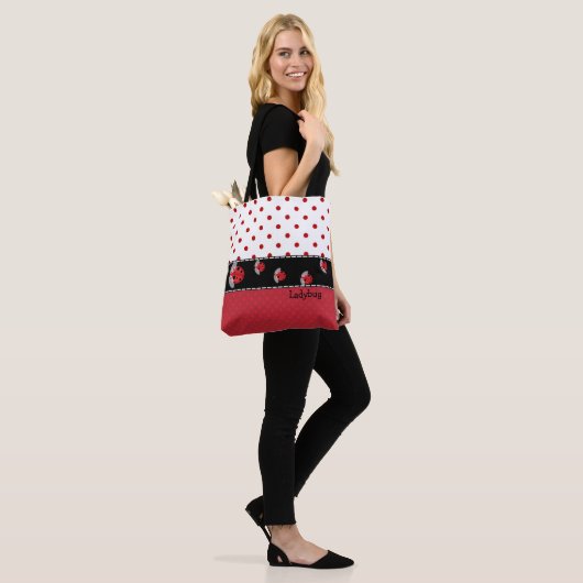 Polka Dots and Ladybugs All-Over Print Tas (Op model)