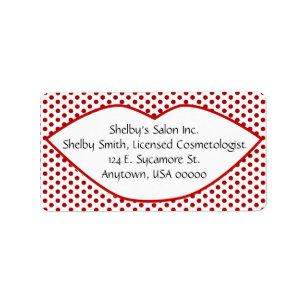Polka Dots and Lips Adresetiketten Etiket