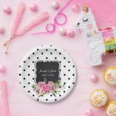 Polka Dots and Peonies Bruiloft Papier Bord (Feest)