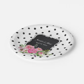 Polka Dots and Peonies Bruiloft Papier Bord (Gekanteld)