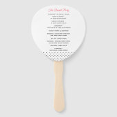 Polka Dots and Peonies Huwelijksprogramma Fan Handwaaier (Achterkant)