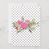 Polka Dots and Peonies Rehearsal Dinner Invitation Kaart (Achterkant)