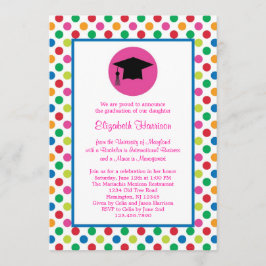 Polka Dots and Pet Afstuderen Invitation Kaart