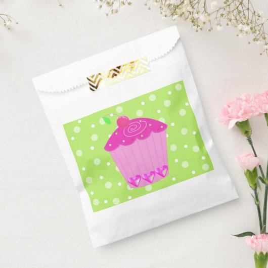 Polka Dots and Pink Cupcake Bedankzakje (Gezegeld)