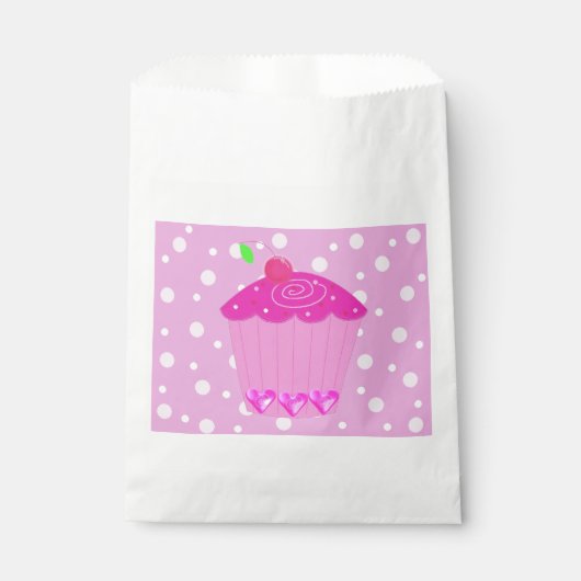 Polka Dots and Pink Cupcake Bedankzakje (Voorkant)