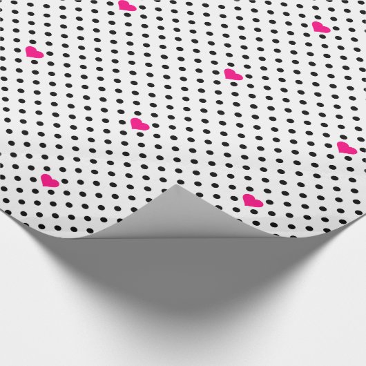 Polka Dots and Pink Hearts Cadeaupapier (Hoek)