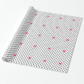 Polka Dots and Pink Hearts Cadeaupapier (Uitgerold)