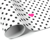 Polka Dots and Pink Hearts Cadeaupapier (Rol Hoek)