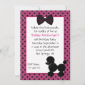 Polka Dots and Poodle Birthday Party Invitation Kaart (Voorkant)