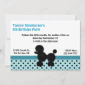 Polka Dots and Poodle Birthday Party Invitation Kaart (Voorkant)