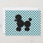 Polka Dots and Poodle Birthday Party Invitation Kaart (Achterkant)