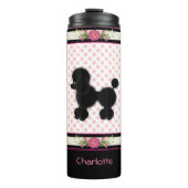 Polka Dots and Poodle  Thermal Tumbler Thermosbeker (Voorkant)