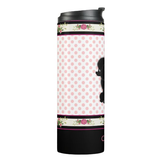 Polka Dots and Poodle  Thermal Tumbler Thermosbeker (Gedraaid links)